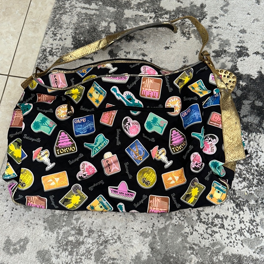 Betseyville by betsey Johnson large duffle travel bags with cities